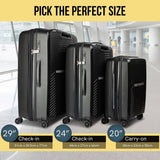 Olympus Astra 24in Lightweight Hard Shell Suitcase - Obsidian Black