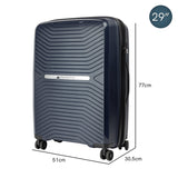 Olympus 3PC Astra Luggage Set Hard Shell Suitcase - Aegean Blue - Side View