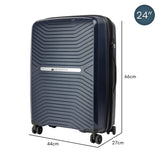 Olympus 3PC Astra Luggage Set Hard Shell Suitcase - Aegean Blue - Top-Down View