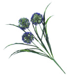 Lush Flowering Purple Hydrangea Stem 35cm - Side View