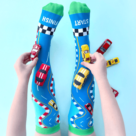 MADMIA Racing Cars Socks With Plush Cars Kids & Adults Age 6 - 99-1954803049537081346