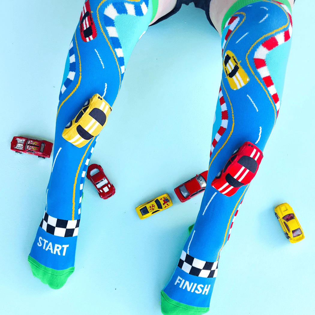 MADMIA Racing Cars Socks With Plush Cars Kids & Adults Age 6 - 99-2006733343613390851