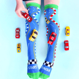 MADMIA Racing Cars Socks With Plush Cars Kids & Adults Age 6 - 99-2006733343613390852