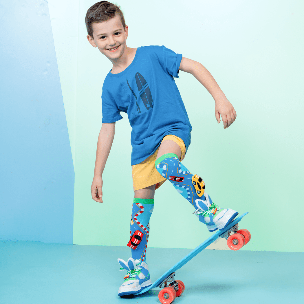 MADMIA Racing Cars Socks With Plush Cars Kids & Adults Age 6 - 99-2006733343613390853