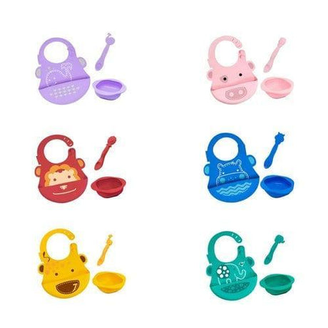 Marcus & Marcus-Baby Silicone Feeding Gift Set Marcus theLion- Red-1954803148275191814