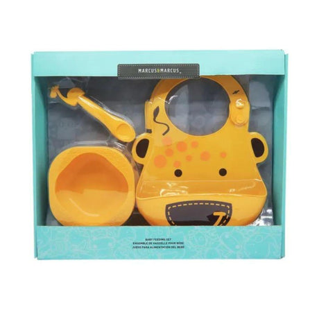 Marcus & Marcus-Baby Silicone Feeding Gift Set Marcus theLion- Red-1954803148275191809