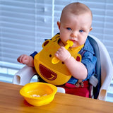 Marcus & Marcus-Baby Silicone Feeding Gift Set Marcus theLion- Red - Front View
