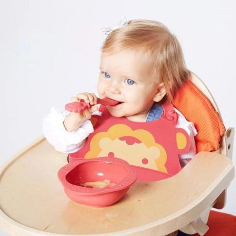 Marcus & Marcus-Baby Silicone Feeding Gift Set Marcus theLion- Red-1954803148275191811