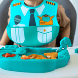 Marcus & Marcus - Creative Plate Toddler Mealtime Set Pocky Pink - Close-Up Angle