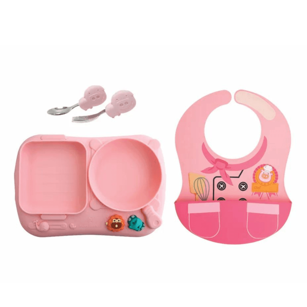 Marcus & Marcus - Creative Plate Toddler Mealtime Set Lola Yellow-1954803147943841792
