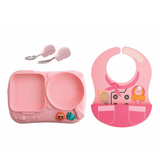 Marcus & Marcus - Creative Plate Toddler Mealtime Set Lola Yellow - Close-Up Angle