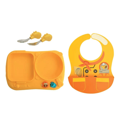 Marcus & Marcus - Creative Plate Toddler Mealtime Set Lola Yellow-1954803147943841793