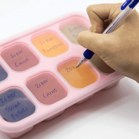 Marcus & Marcus-Food Cube Tray (1 o.z. x 8) Lucas the Hippo- Blue-1954803148447158275