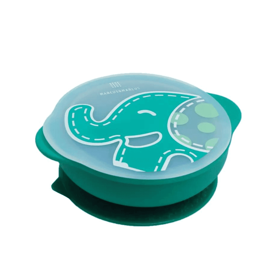 Marcus & Marcus - Sunction Bowl with Lid Ollie the Elephant green-1928303301120626688