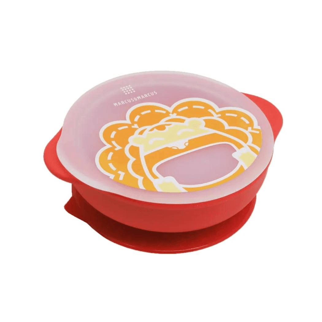 Marcus & Marcus - Sunction Bowl with Lid Marcus the Lion- Red-1954803149306990592