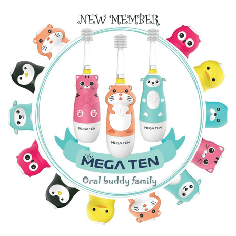 MEGA TEN 360-Degree Kids Electric Toothbrush with LED Light 1-4 Yrs Monkey-1954803151181844489