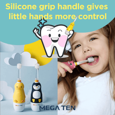 MEGA TEN 360-Degree Kids Electric Toothbrush with LED Light 1-4 Yrs Monkey-1954803151181844486
