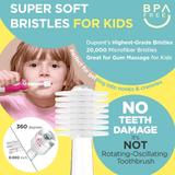 MEGA TEN 360-Degree Kids Electric Toothbrush with LED Light 4Yrs+ Black Cat - Front View