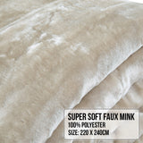 Laura Hill 600-GSM Mink Blanket Queen Size Double-Sided Soft Plush Bed Faux Throw Rug 220 X 240