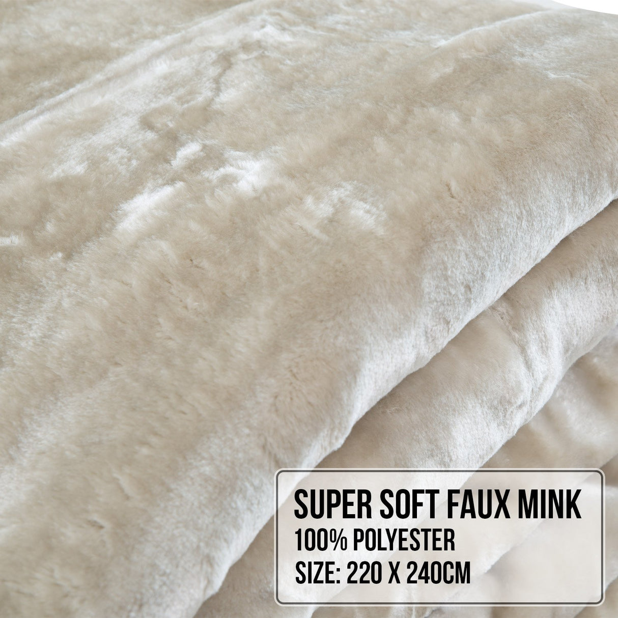 Laura Hill 600-GSM Mink Blanket Queen Size Double-Sided Soft Plush Bed Faux Throw Rug 220 X 240