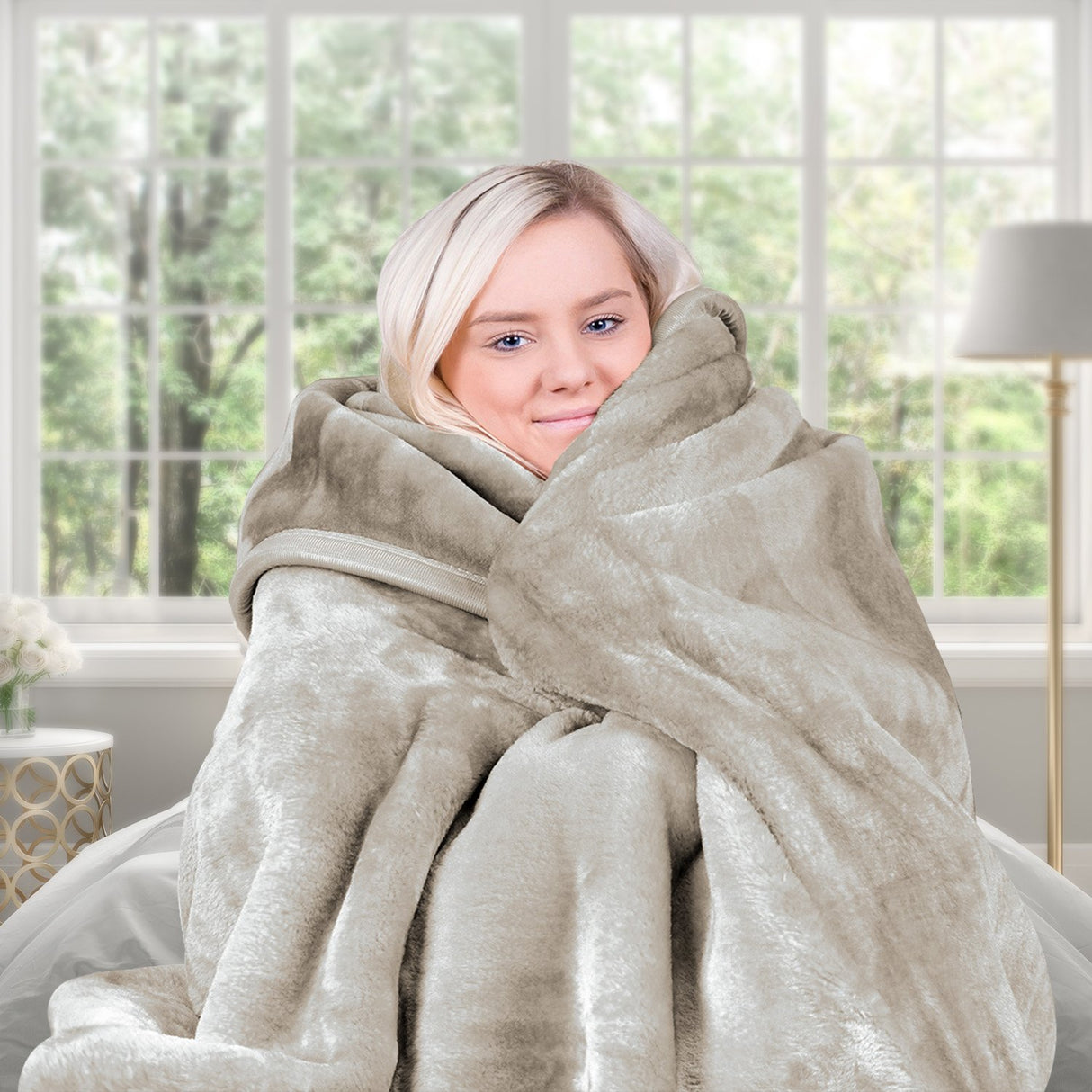 Laura Hill 600-GSM Mink Blanket Queen Size Double-Sided Soft Plush Bed Faux Throw Rug 220 X 240