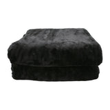 Laura Hill 600GSM Faux Mink Blanket Double-Sided Throw Queen Size - Black