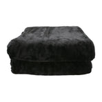 Laura Hill 600GSM Faux Mink Blanket Double-Sided Throw Queen Size - Black