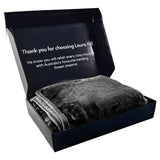 Laura Hill Faux Mink Blanket 800GSM Heavy Double-Sided - Black - 45-Degree Angle