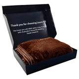 Laura Hill 600GSM Faux Mink Blanket Double-Sided Throw Queen Size - Chocolate