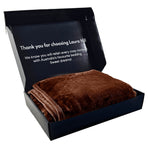 Laura Hill 600GSM Faux Mink Blanket Double-Sided Throw Queen Size - Chocolate