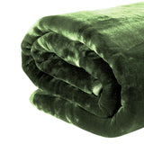 Laura Hill 600GSM Faux Mink Blanket Double-Sided Throw Queen Size - Green