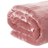 Laura Hill 600GSM Faux Mink Blanket Double-Sided Throw Queen Size - Pink