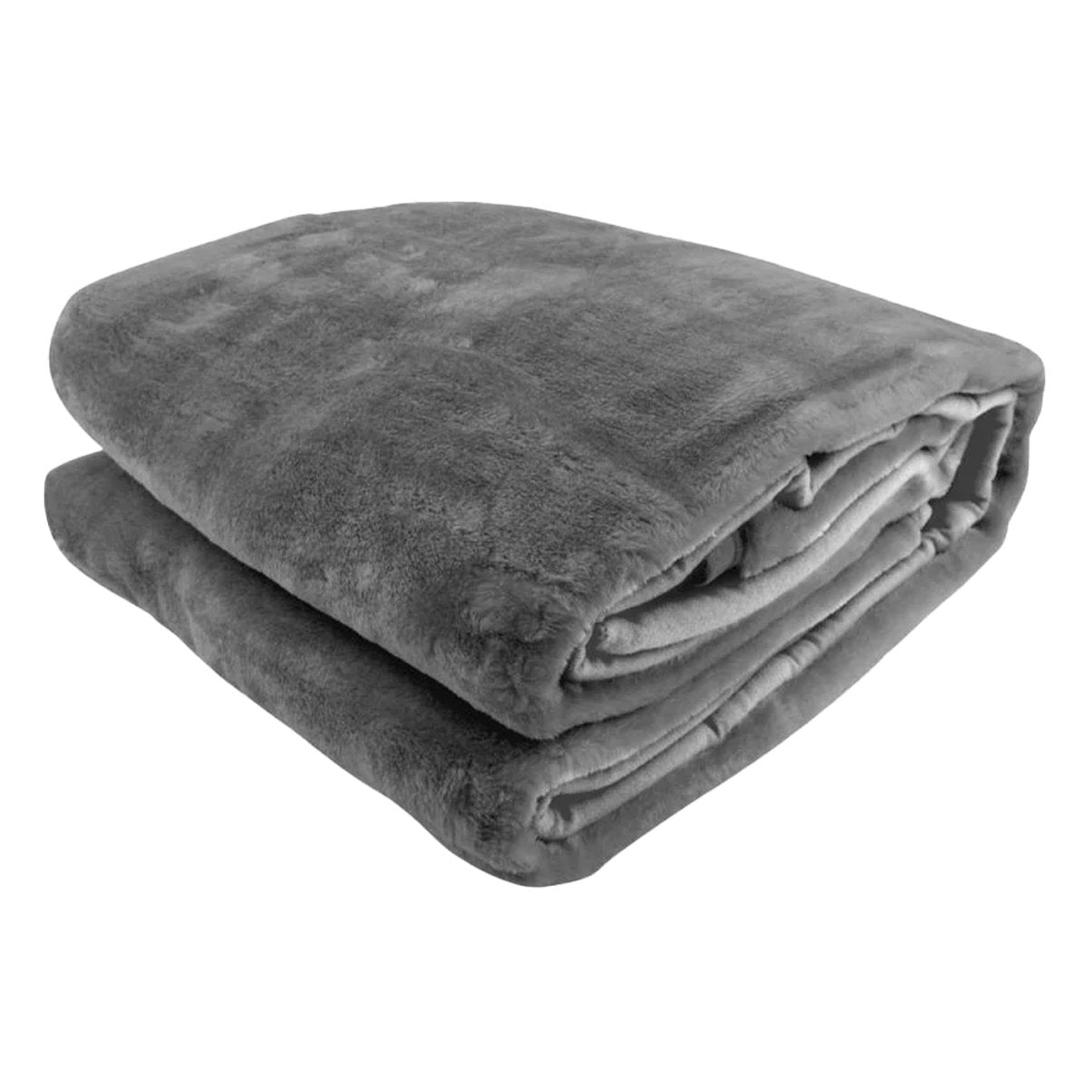 Laura Hill 600GSM Faux Mink Blanket Double-Sided Throw Queen Size - Silver