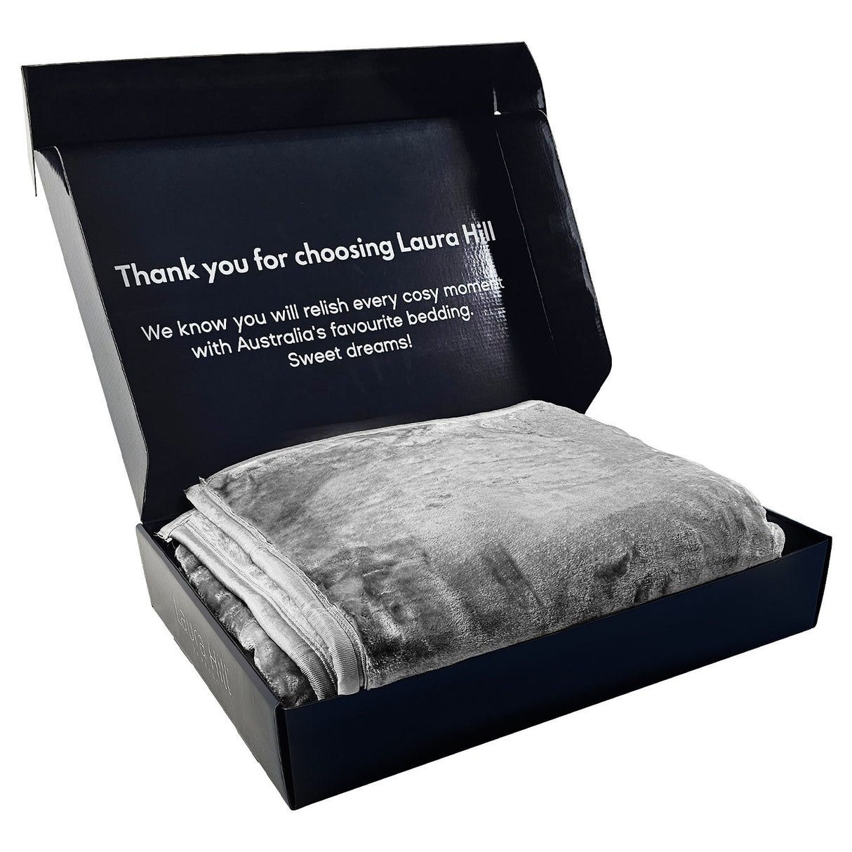 Laura Hill 600GSM Faux Mink Blanket Double-Sided Throw Queen Size - Silver