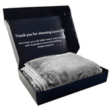 Laura Hill 600GSM Faux Mink Blanket Double-Sided Throw Queen Size - Silver - Rear View