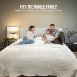 Laura Hill XL Double-Sided Oversized Faux Mink Blanket 305x305cm Beige - Rear View