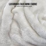 Laura Hill XL Double-Sided Oversized Faux Mink Blanket 305x305cm Beige - Close-Up Angle
