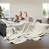 Laura Hill XL Double-Sided Oversized Faux Mink Blanket 305x305cm Beige - Extra Image