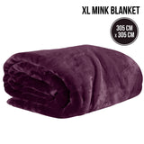 Laura Hill XL Double-Sided Oversized Faux Mink Blanket 305x305cm Purple - Side View