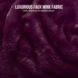 Laura Hill XL Double-Sided Oversized Faux Mink Blanket 305x305cm Purple - Close-Up Angle