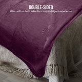 Laura Hill XL Double-Sided Oversized Faux Mink Blanket 305x305cm Purple - Low Angle