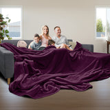 Laura Hill XL Double-Sided Oversized Faux Mink Blanket 305x305cm Purple - Extra Image