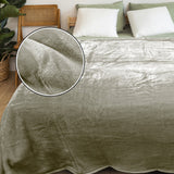 Laura Hill XL Double-Sided Oversized Faux Mink Blanket 305x305cm Olive - Top-Down View