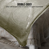 Laura Hill XL Double-Sided Oversized Faux Mink Blanket 305x305cm Olive