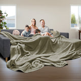 Laura Hill XL Double-Sided Oversized Faux Mink Blanket 305x305cm Olive