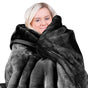 Laura Hill Faux Mink Blanket 800GSM Heavy Double-Sided - Black