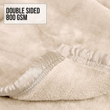 Laura Hill Faux Mink Blanket 800GSM Heavy Double-Sided - Beige - Close-Up Angle