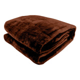 Laura Hill Faux Mink Blanket 800GSM Heavy Double-Sided - Chocolate - Extra Image