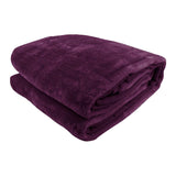 Laura Hill Faux Mink Blanket 800GSM Heavy Double-Sided - Purple - Front View