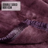 Laura Hill Faux Mink Blanket 800GSM Heavy Double-Sided - Purple - Close-Up Angle